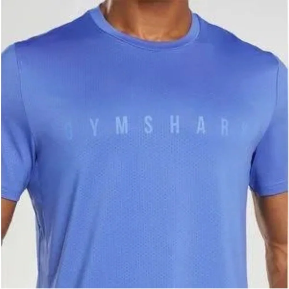 Gymshark Men’s Sport Stripe T-Shirt - Court Blue, like new, size Large